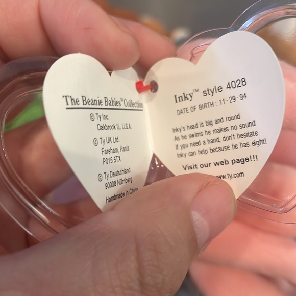 NWT Ty Beanie Babies Baby Inky Octopus Squid Plush Vintage Collectible - Picture 4 of 4